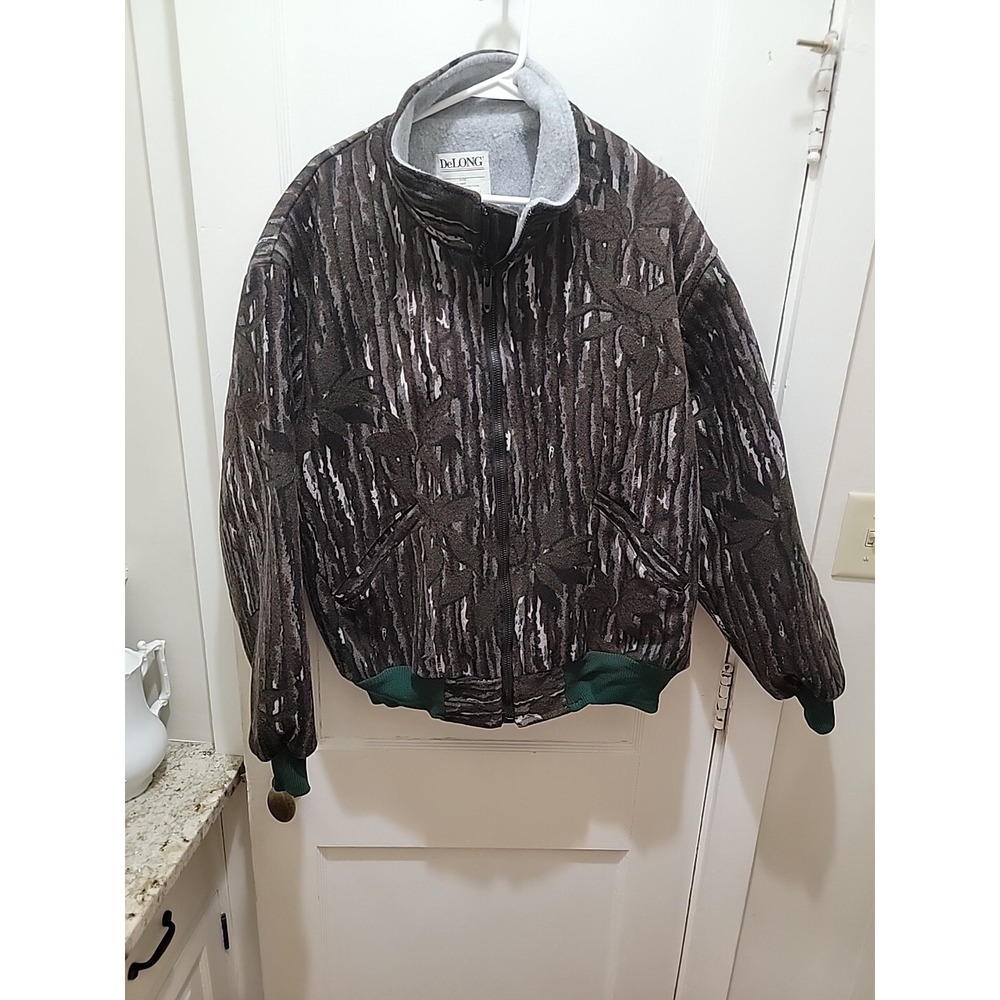 Vintage Delong Men's XL Camo Jacket Shacket Duck Hunting Made In USA.